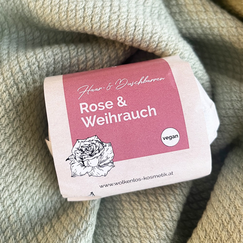 Haar- und Duschbarren Rose & Weihrauch